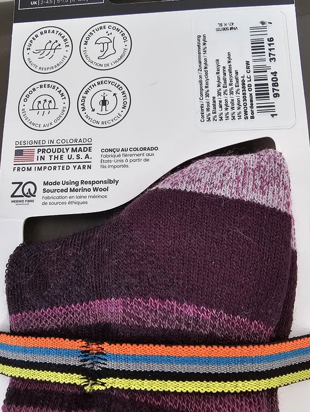 Smartwool Merino Wool Outdoor Crew Socks Light Cushion Unisex NWT Hiking Trail